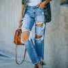 Ripped Foot Burr Fashion Straight Pants - Image 3