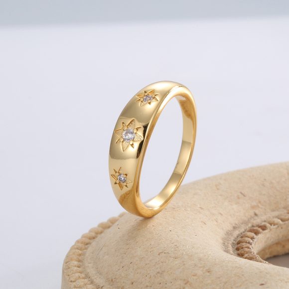 Six-pointed Star Zircon Ring Female - Image 5