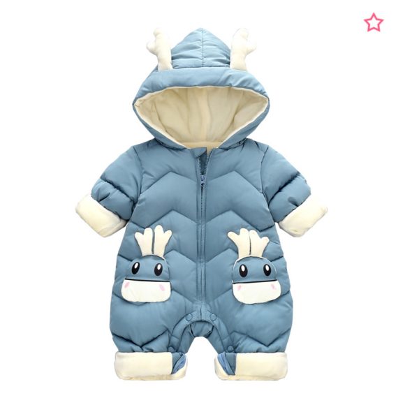 Baby Winter Snowsuit Plus Velvet Thick Baby Boys Jumpsuit 0-3 Years Newborn Romper Girl Clothes Overalls Toddler Coat - Image 6