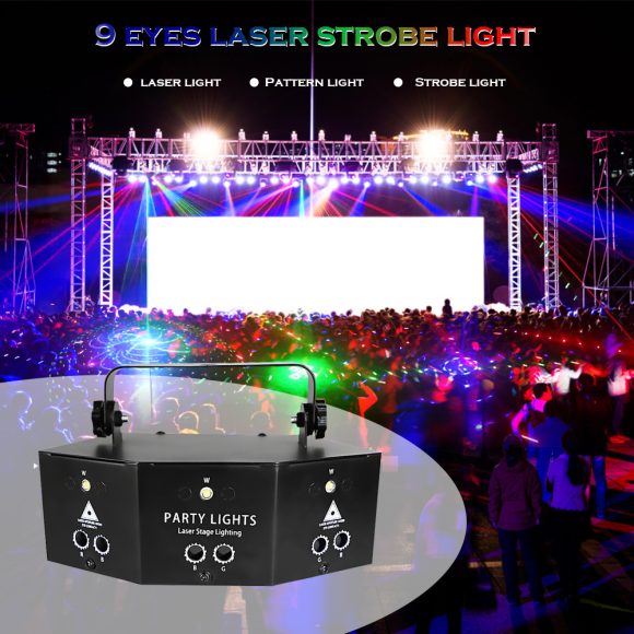 Remote Control 9-Hole Laser Light Scanning Beam Light - Image 4