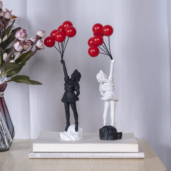 Little Girl With Balloon Art Sculpture Living Room Decorations Decoration Resin - Image 10