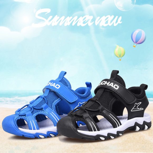 Boys Sandals Baotou Summer Soft Sole Black Children's Beach Shoes Boys Sandals Non-slip - Image 5