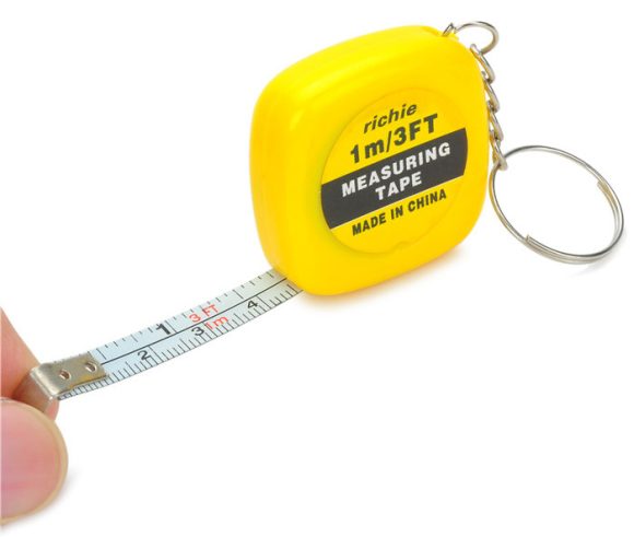 1M Mini Measuring Tape With Key Buckle Portable Random Color Hand Tools With Centimeter And Inch Scale - Image 2