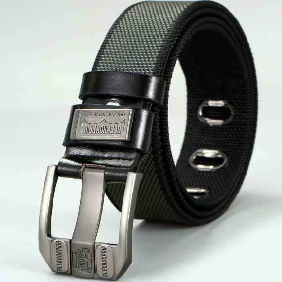 Pin Buckle Canvas Belt Cargo Pants Casual Retro Decorative Belt Fashion Men - Image 7