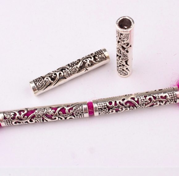10 Pcs / Lot silver metal hollow hair braid - Image 4