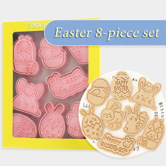 Easter Cookie Mold Cartoon Bunny Easter Egg Cookie Press - Image 3