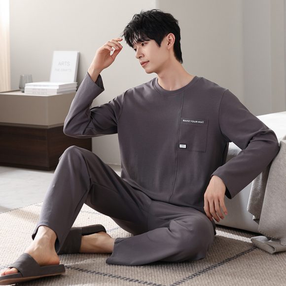 New Cotton Long Sleeve Full Cotton Casual Homewear Suit - Image 8