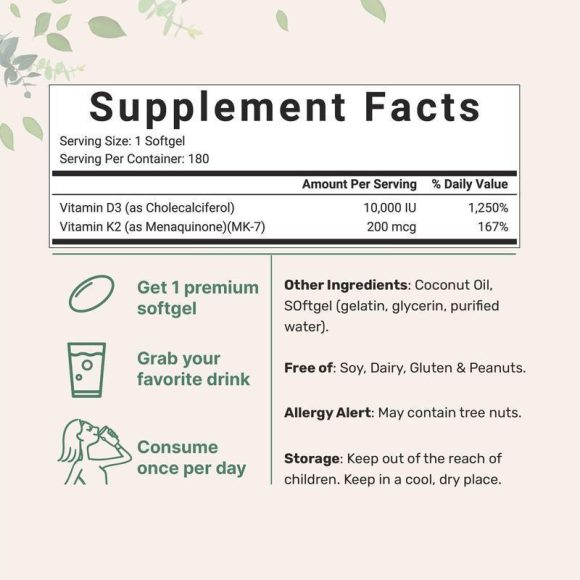 Vitamin Soft Capsules K2 Vitamin 180 Tablets - Image 3