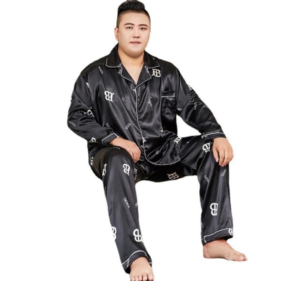 Cut Flower Fat Men's Pajamas Extra Ice Silk - Image 4