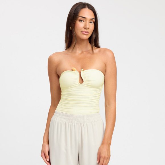 Solid Color Chest-wrapped Backless Pleated Agate T-shirt - Image 8
