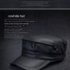 Autumn And Winter Men's Genuine Leather Octagonal Cap - Image 2