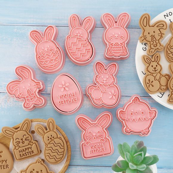 Easter Cookie Mold Cartoon Bunny Easter Egg Cookie Press - Image 9
