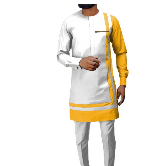 African Ethnic Printing Batik Cotton Men's Casual Suit - Image 4