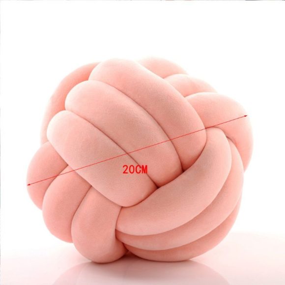 Knotted Plush Ball Design Round Throw Pillow - Image 2
