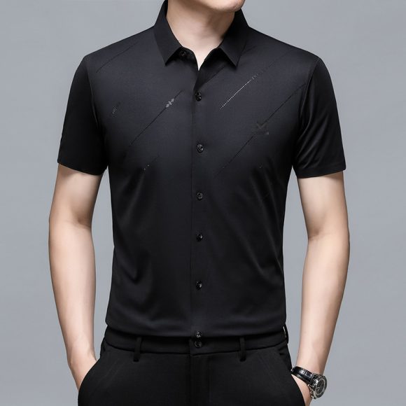 Summer New Men's Short-sleeved Shirt Seamless Business Shirt - Image 9