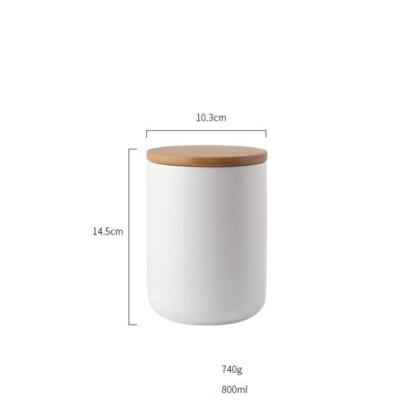 Kitchen ceramic wooden lid sealed storage jar - Image 4
