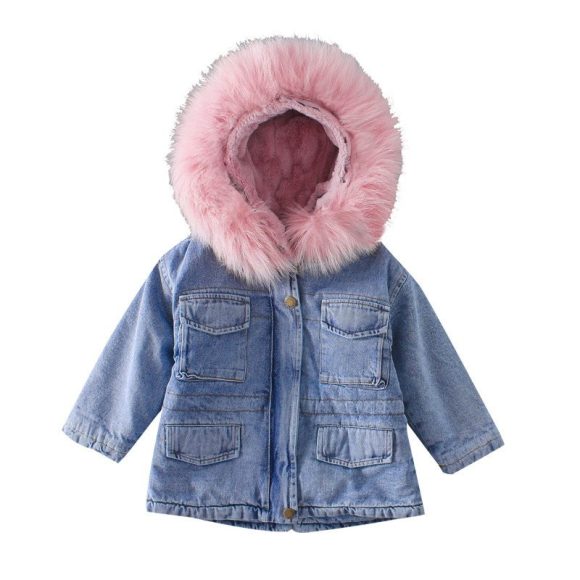 Girls' denim plus velvet jacket autumn and winter - Image 4