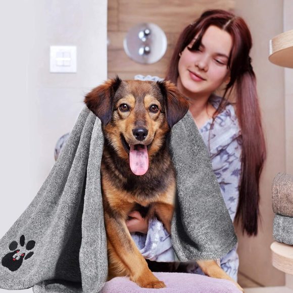 Super Absorbent Dog Bath Towels For Fast Drying - Soft Microfiber Towel For Dogs And Cats - Image 2