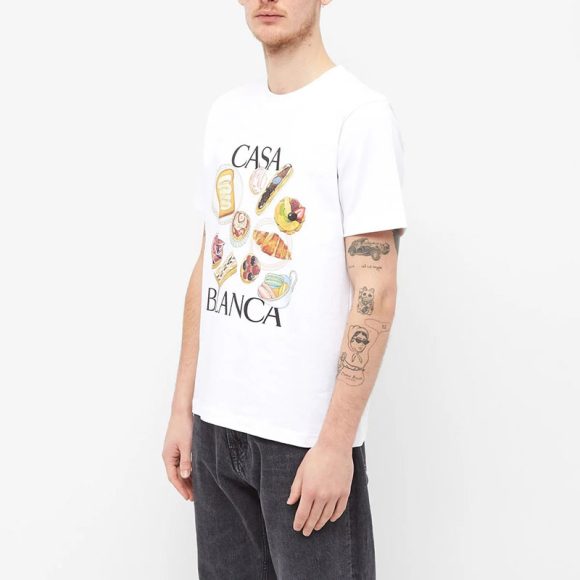 Afternoon Tea Hamburger Printed Loose All-match Short Sleeve Fashion Brand T-shirt - Image 3