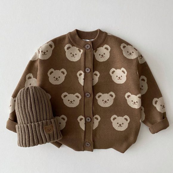 Children's Fashion Bear Sweater Coat Fashion Cute Cartoon Round Neck - Image 3