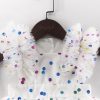 Summer Girls  Baby Hundred Days Clothes Hot Printing Mesh Cotton Triangle Romper - Image 4