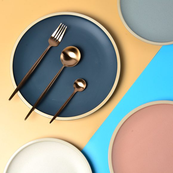 Pure color matte ceramic plate - Image 3