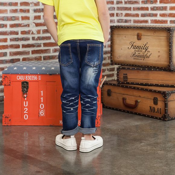 new children's jeans casual fashion worn out cowboy children's autumn and winter men's jeans wholesale pants - Image 5
