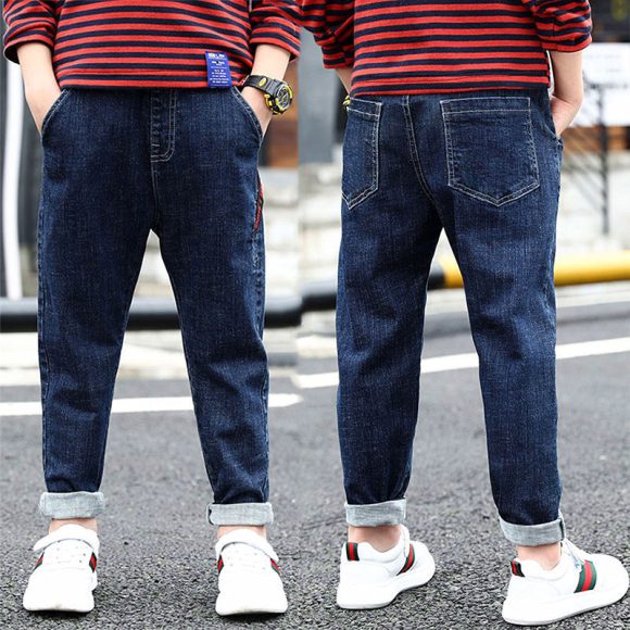 Boys Jeans Autumn And Winter New One-piece Velvet - Image 6
