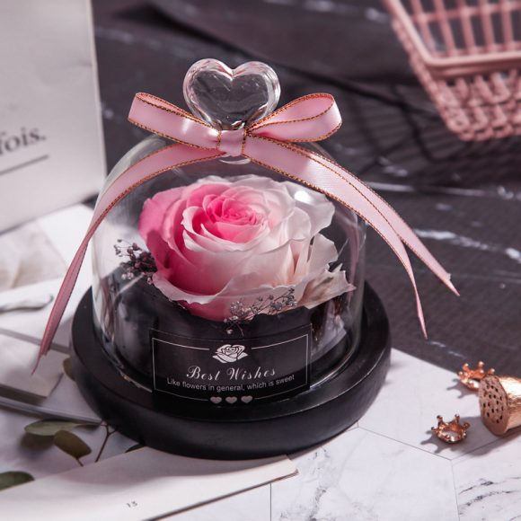 Valentine's Day Christmas Dried Flowers For Home Decor Wedding Gifts Dried Flowers Eternal Real Rose Home Decor With LED In Glass - Image 10