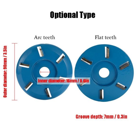 Meterk Six Teeth Power Wood Carving Disc Tool Milling Cutter For 16mm Aperture Angle Grinder Power Tool Accessories - Image 6