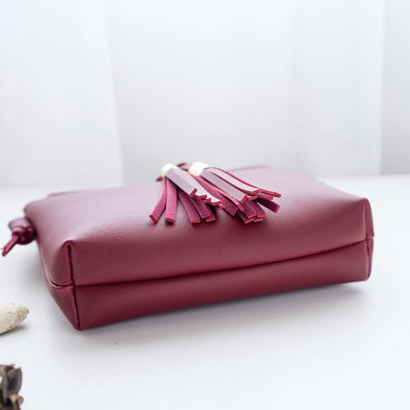 Women's Tassel Mini Mobile Phone Coin Messenger Bag - Image 4