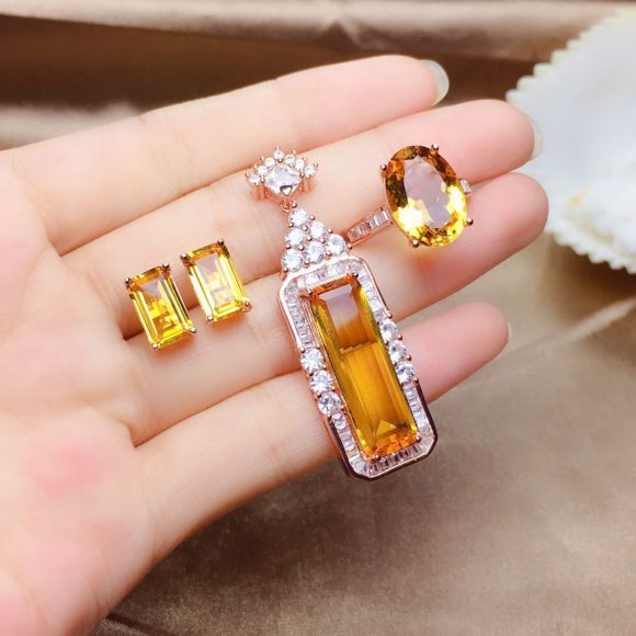 Citrine Suit Female Crystal Clean Sparkle - Image 5