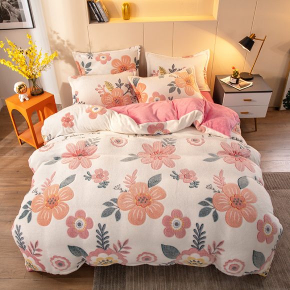 Four-piece Bedding With Velvet Sheets To Keep Warm Milk Velvet - Image 7
