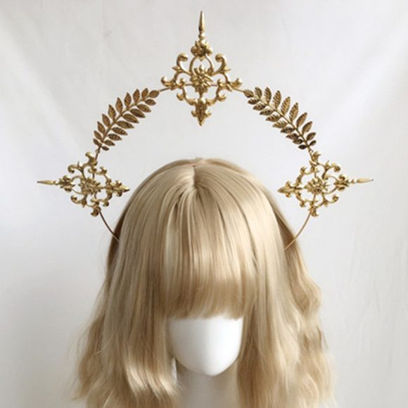 Wheat Ear Cross Feather Church Pope Golden Hair Ornament - Image 10