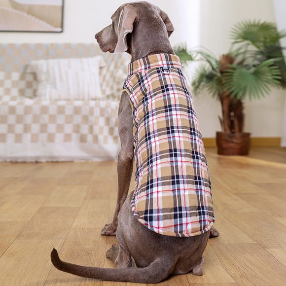 Winter Pet Dog Clothes Heavy Cotton Pet Clothes Jacket Plaid Zipper Down Jacket Pets Supplies - Image 4