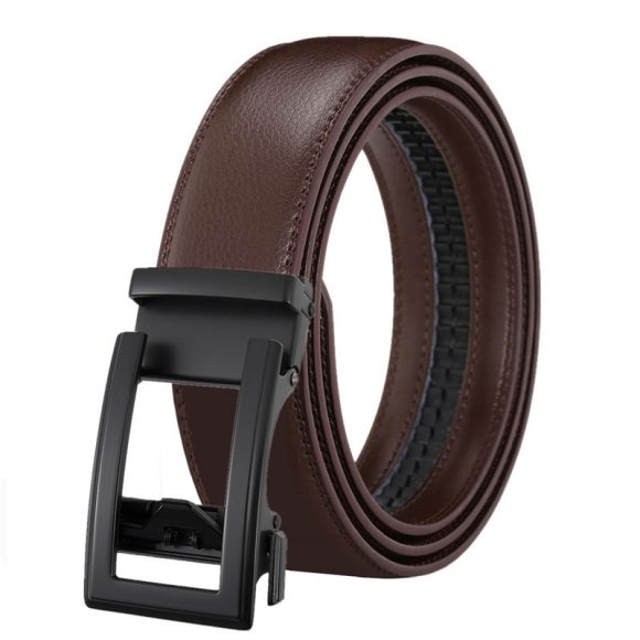 Men's Leather Belt Automatic Buckle Two-layer Cowhide Hollow - Image 4