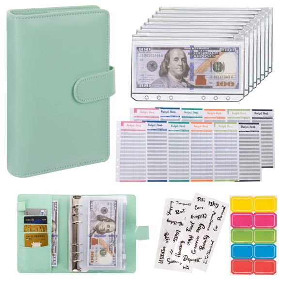 Macaron Loose-leaf Leather Notebook With Zipper Wallet Bill Storage Bag - Image 2