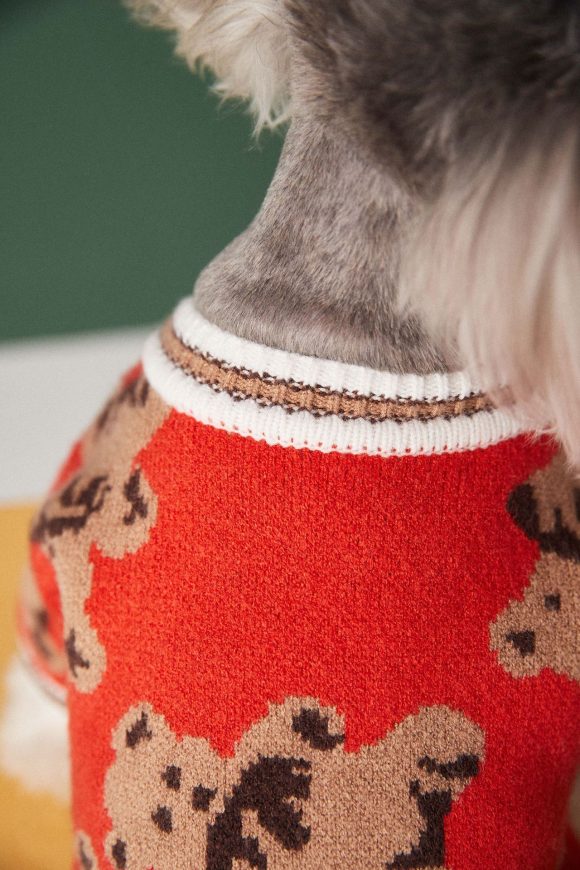 Dog Cat Sweater Preppy Style V-neck Striped Vest Pet Puppy Winter Warm Clothes Apparel For Dogs Cats - Image 7