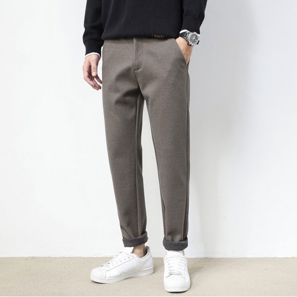 Men's Business Woolen Straight Casual Pants
