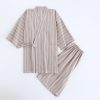 Washed Cotton Thin Striped Pajamas - Image 9