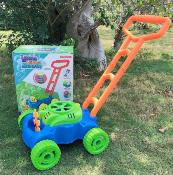 Plastic Hand Push Bubble Machine Electric Blowing Bubble Parent-child Outdoor Children's Tank Car Toy Summer - Image 5