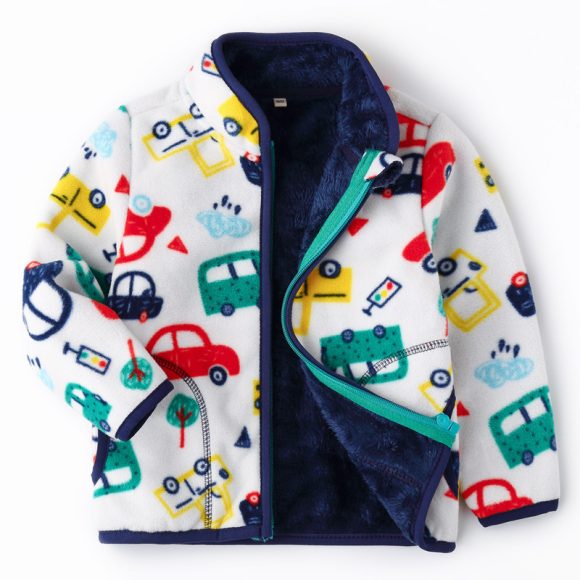Thick Fur Printed Coats Kids Zipper - Image 2