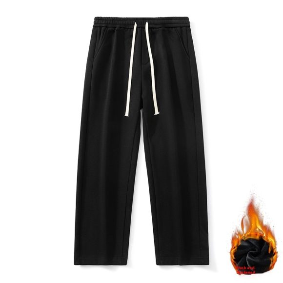 Autumn And Winter Velvet Padded Casual Pants Loose Straight - Image 8
