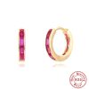 Sterling Silver Earrings Square Colorful Crystals - Image 2