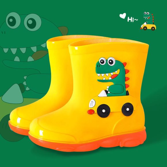 Non-slip Stylish Rubber Shoes Men's And Women's Children & Baby Baby Velvet Rain Boots - Image 7