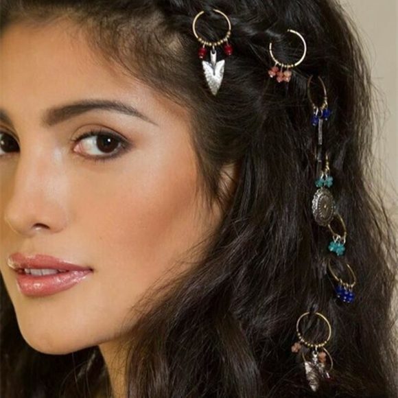 Simple Headdress Leaf Coin Pendant Hairpin - Image 3