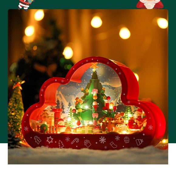 Christma New Style Assembled Building Block Toys Cloud Night Lamp Decorative Mirrors Frame LED Table Lights Creative Desk Bedroom Handmade Birthday Gifts - Image 3
