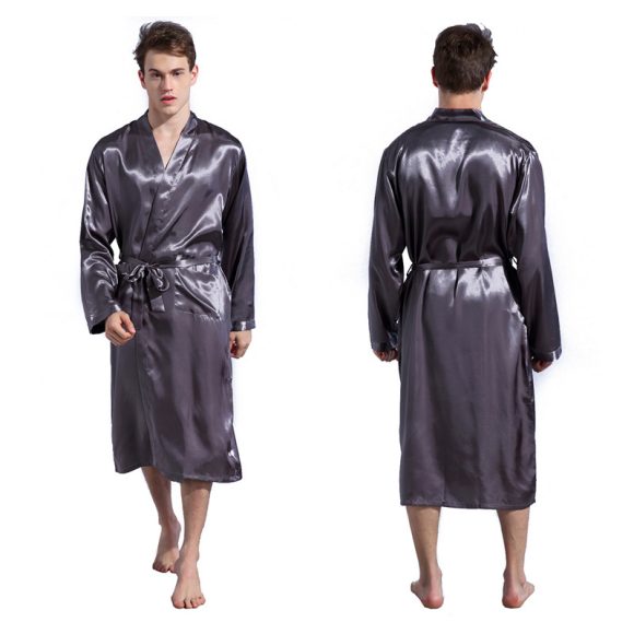 Men's Fashion Solid Color Robe Thin - Image 4