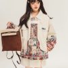 Jacquard Splicing Motorcycle PU Leather Jacket - Image 2