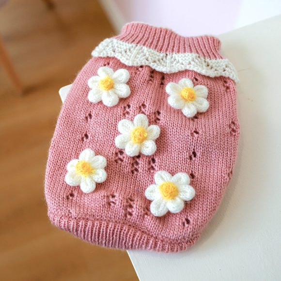 Bowknot Dog Clothes Cat Costume Hollow Knit Dog Sweater - Image 7